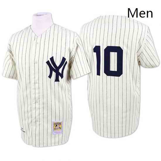 Mens Mitchell and Ness New York Yankees 10 Phil Rizzuto Authentic White Throwback MLB Jersey